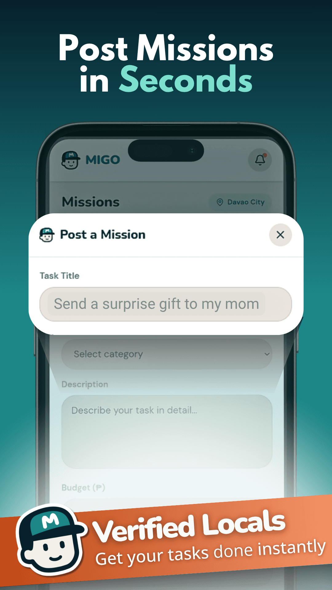 Post a mission in seconds